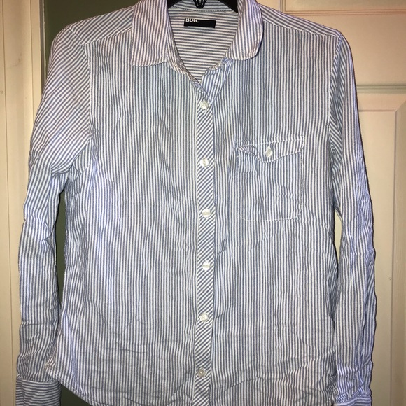 BDG Blue / White Pinstripe Button Up Long Sleeve M - Picture 1 of 3